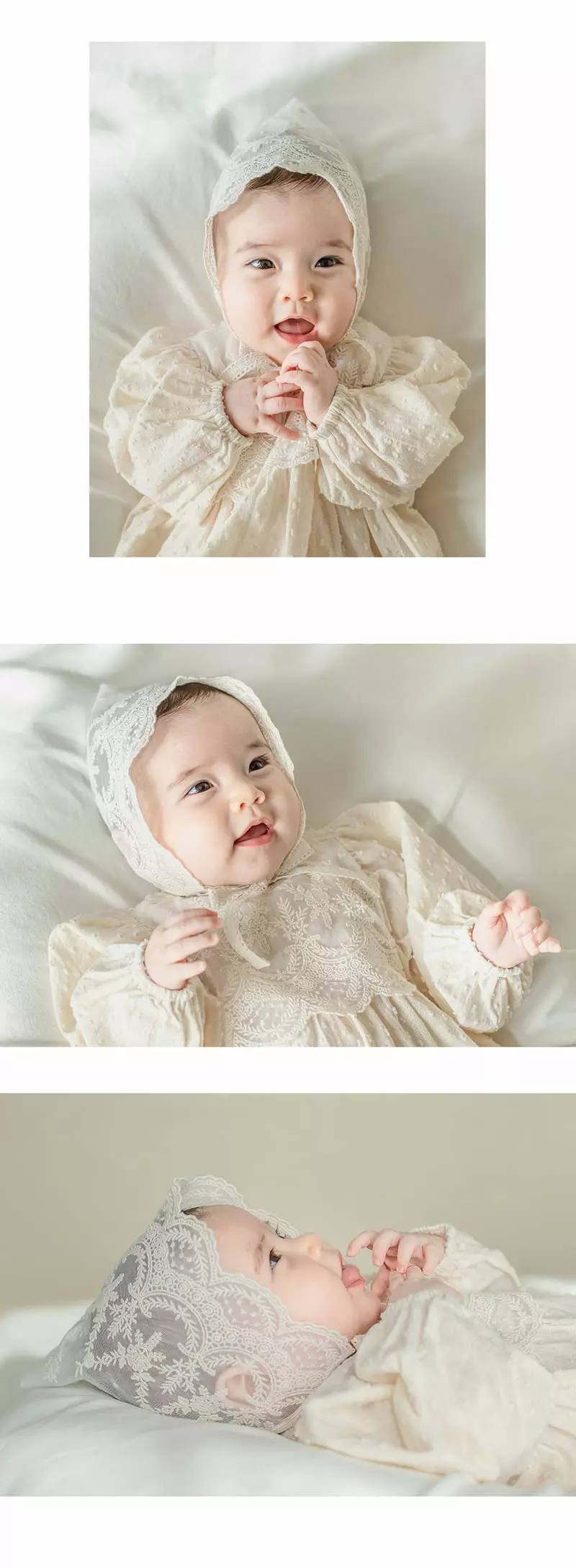 Happy Prince - Korean Baby Fashion - #babylifestyle - Cheney Lace Baby Bonnet - 5