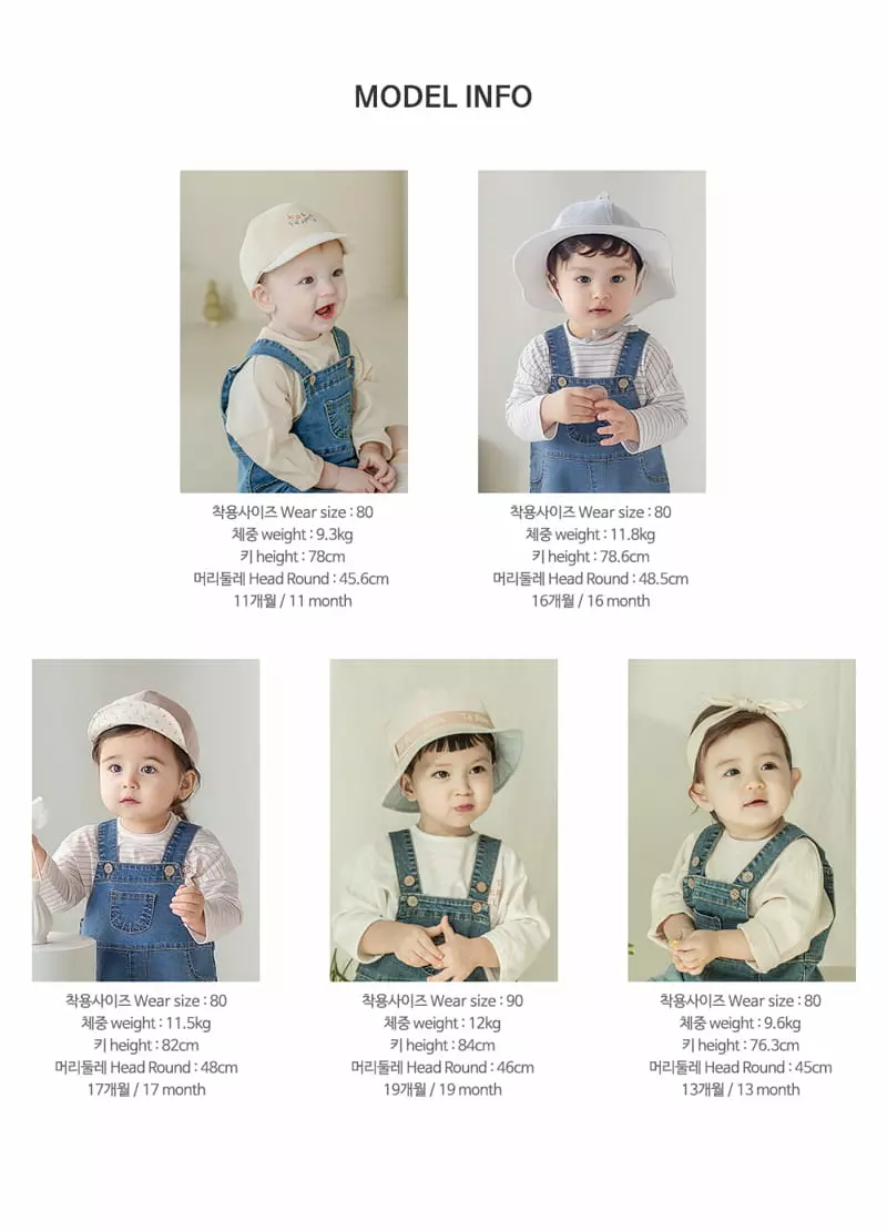 Happy Prince - Korean Baby Fashion - #babyootd - Edgar Denim Baby Dungarees - 10