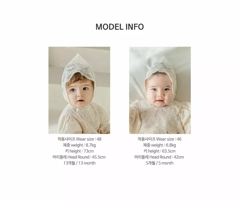 Happy Prince - Korean Baby Fashion - #babyoutfit - Cheney Lace Baby Bonnet - 9