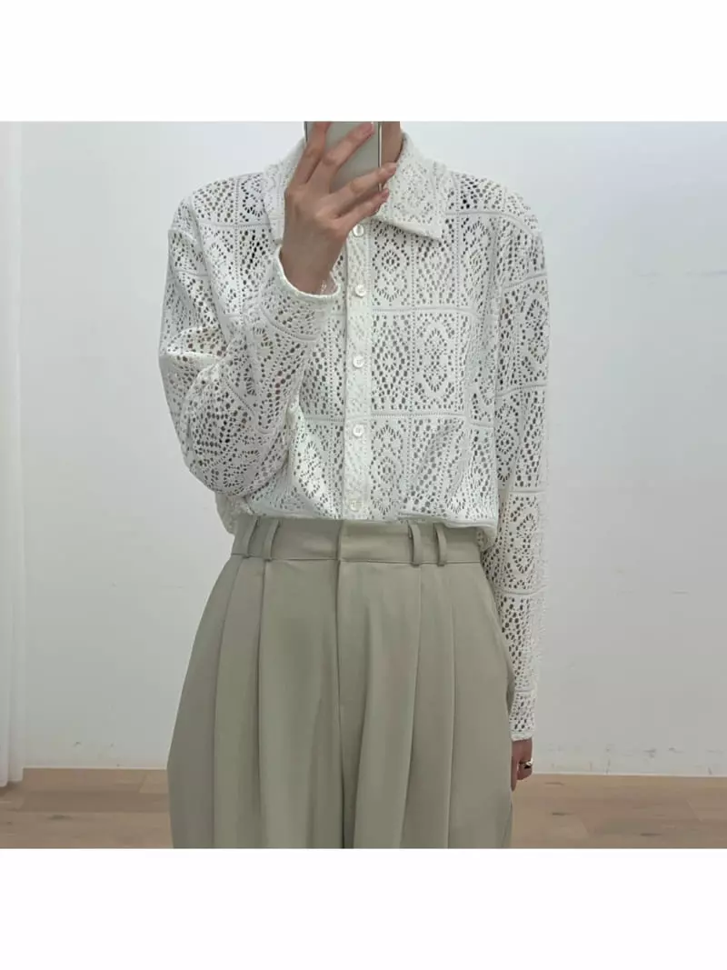 Hautte - Korean Women Fashion - #momslook - Lace Shirt