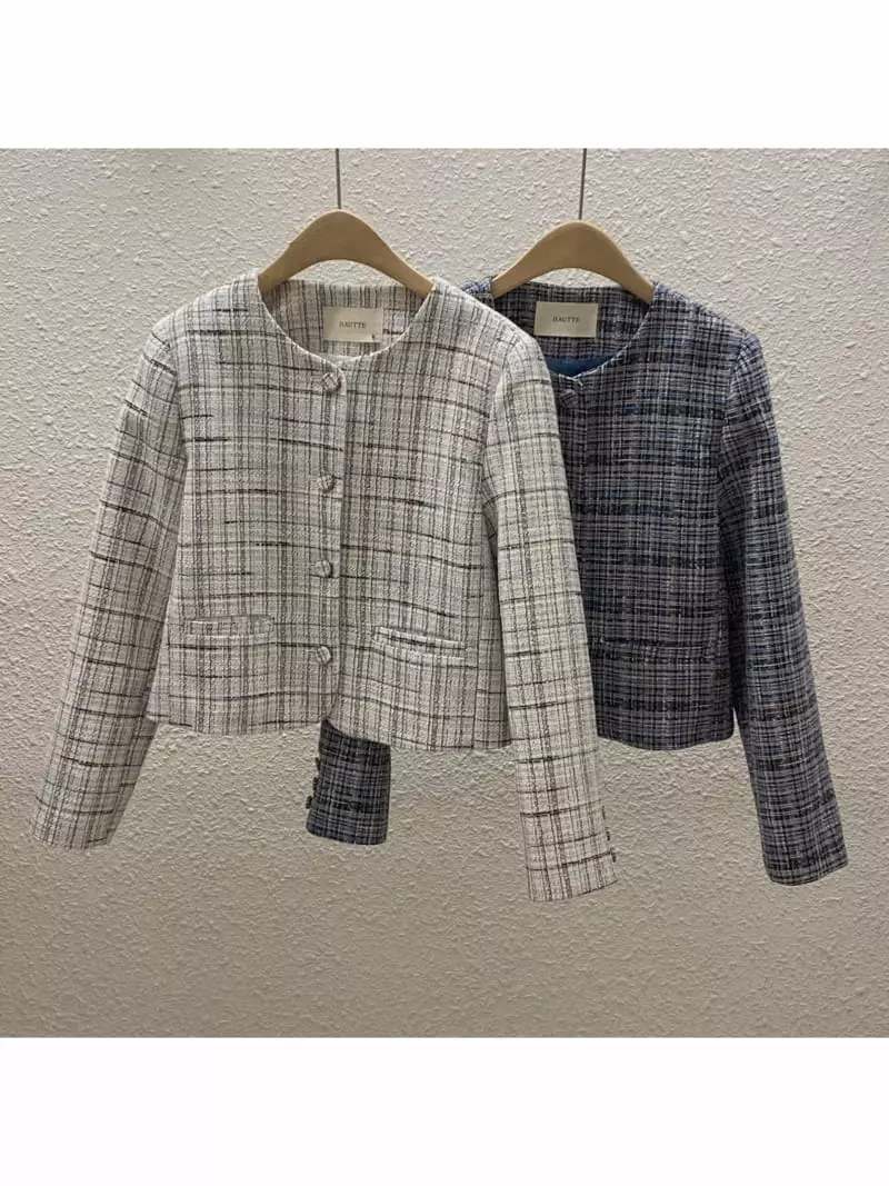 Hautte - Korean Women Fashion - #vintageinspired - Meat Tweed Jacket - 3