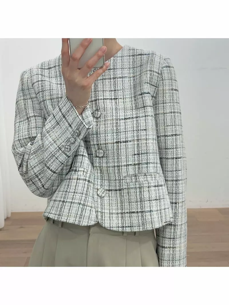 Hautte - Korean Women Fashion - #womensfashion - Meat Tweed Jacket - 2