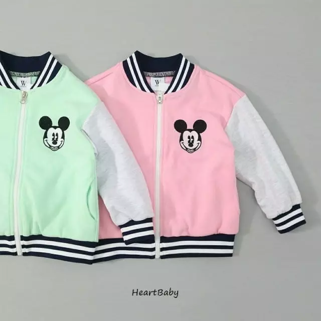 Heart Baby - Korean Children Fashion - #discoveringself - Mickey Baseball Jumper - 7