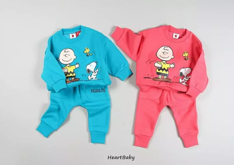 Heart Baby - Korean Children Fashion - #fashionkids - Charlie Snooph Top Bottom Set - 2