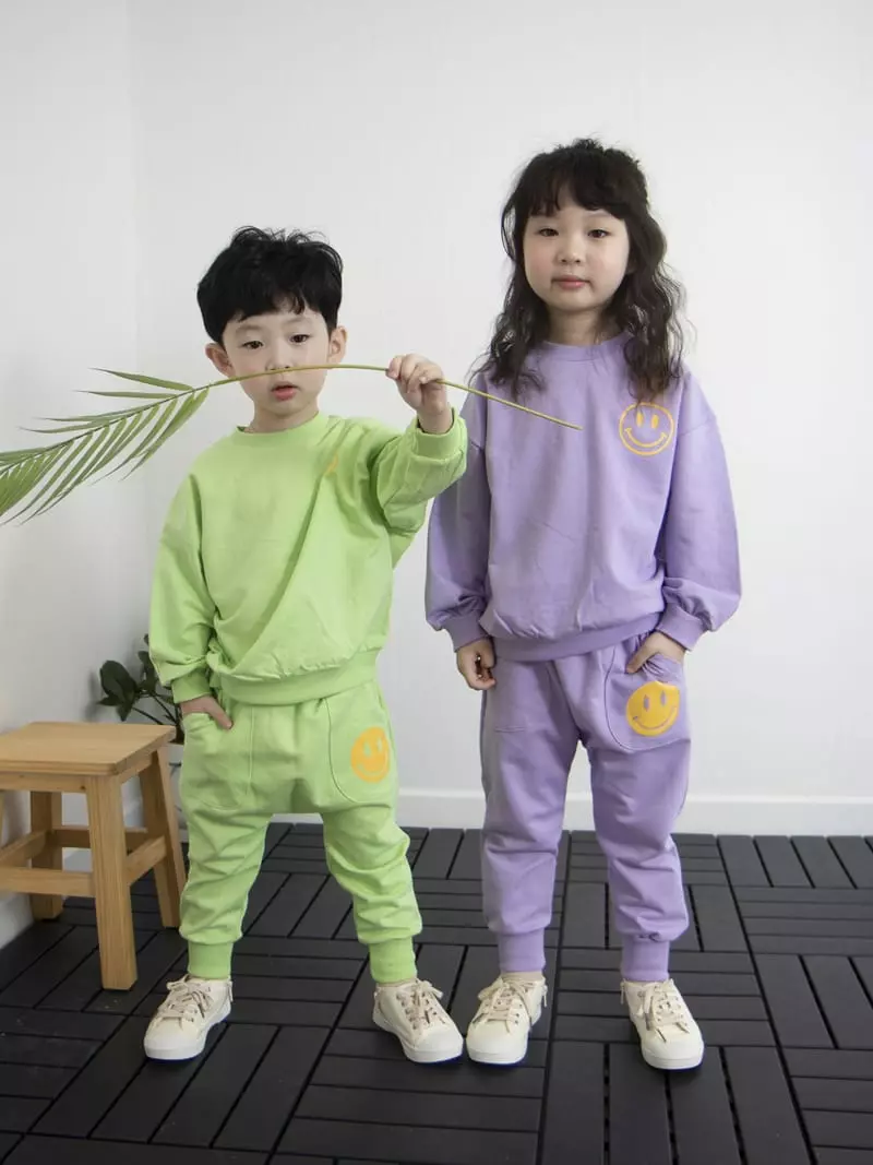 Heart Baby - Korean Children Fashion - #kidsshorts - Smile Top Bottom Set - 2