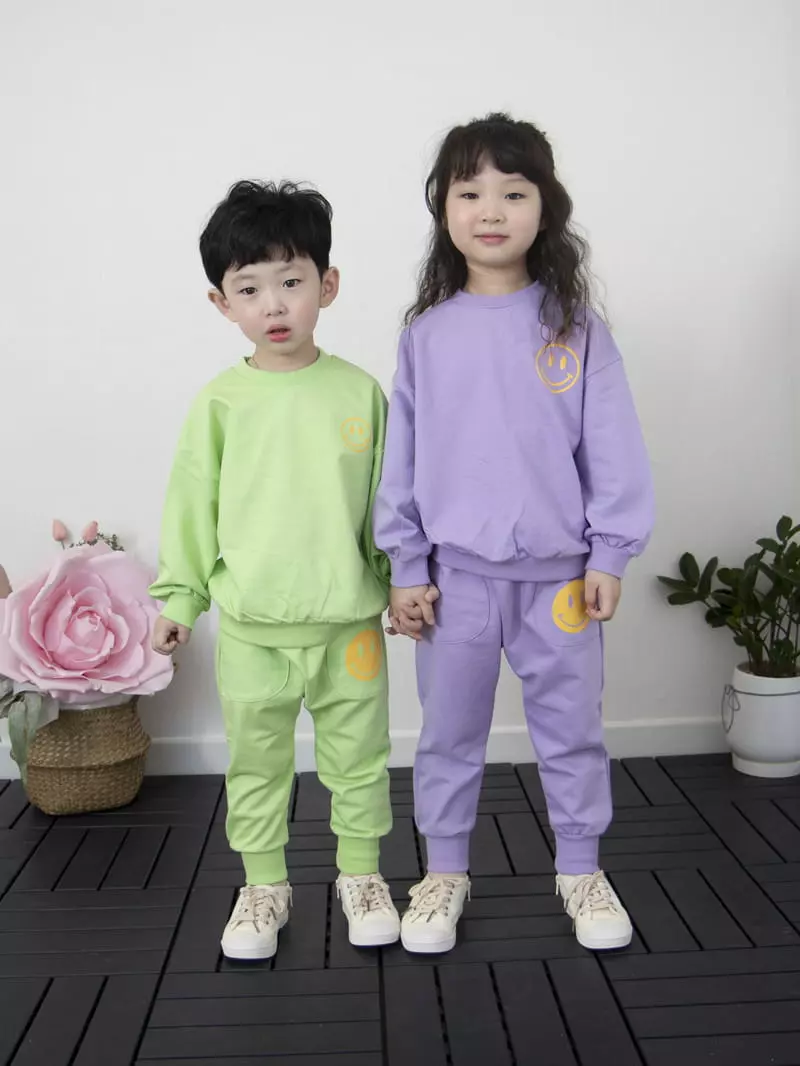 Heart Baby - Korean Children Fashion - #kidsstore - Smile Top Bottom Set - 3
