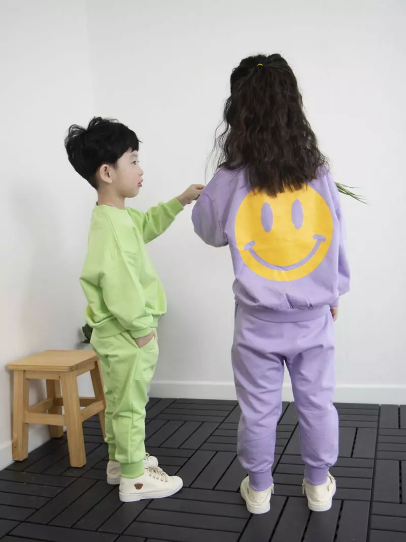 Heart Baby - Korean Children Fashion - #kidsstore - Smile Top Bottom Set - 4