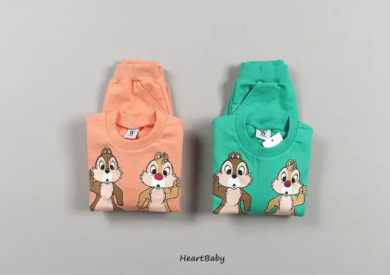 Heart Baby - Korean Children Fashion - #littlefashionista - Chip and Dale Top Bottom Set - 2