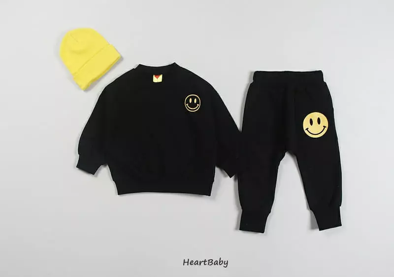 Heart Baby - Korean Children Fashion - #littlefashionista - Smile Top Bottom Set - 6