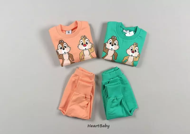 Heart Baby - Korean Children Fashion - #magicofchildhood - Chip and Dale Top Bottom Set - 3