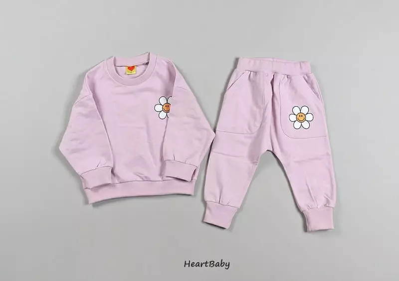 Heart Baby - Korean Children Fashion - #magicofchildhood - Sun Flower Top Bottom Set - 6