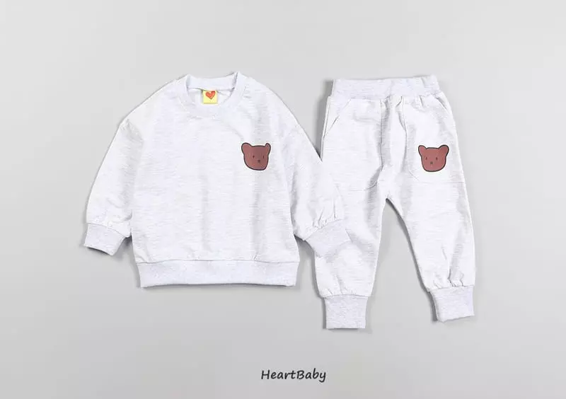 Heart Baby - Korean Children Fashion - #magicofchildhood - Bear Top Bottom Set - 5