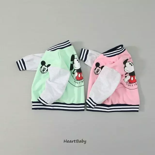 Heart Baby - Korean Children Fashion - #stylishchildhood - Mickey Baseball Jumper - 3