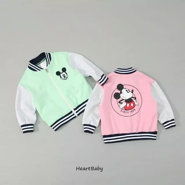 Heart Baby - Korean Children Fashion - #todddlerfashion - Mickey Baseball Jumper
