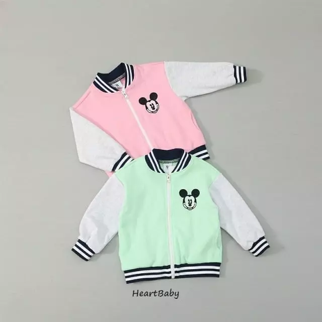 Heart Baby - Korean Children Fashion - #toddlerclothing - Mickey Baseball Jumper - 2