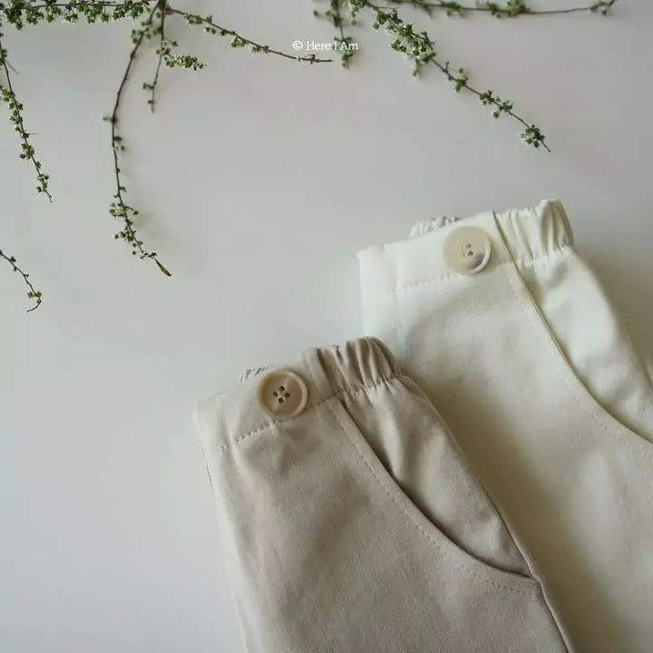 Here I Am - Korean Children Fashion - #kidsshorts - Crème Pants - 2