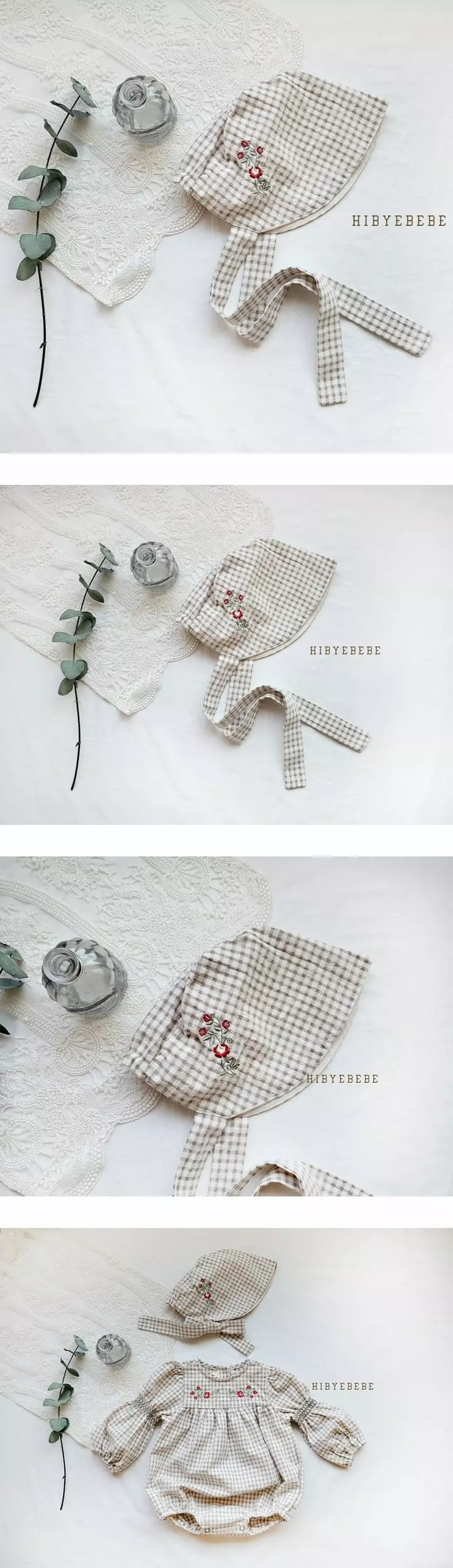 Hi Byebebe - Korean Baby Fashion - #babyootd - Clare Flwoer Embroidery Bonnet