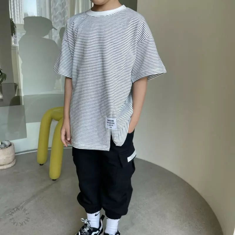 Hikiki - Korean Children Fashion - #kidzfashiontrend - Slit Short Sleeves Tee - 3