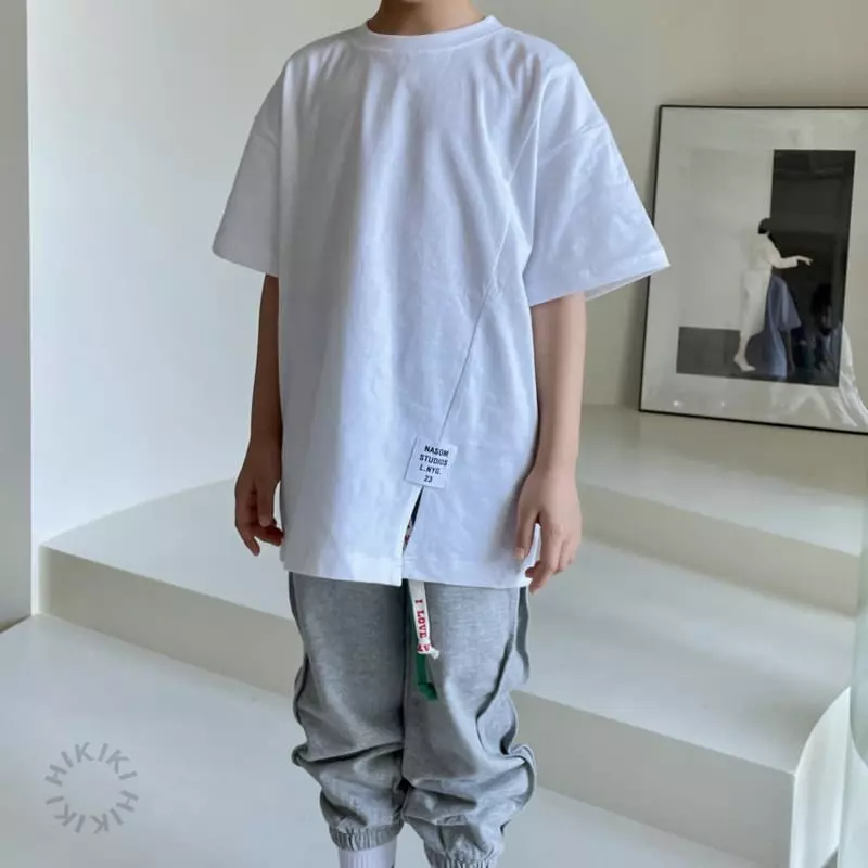 Hikiki - Korean Children Fashion - #todddlerfashion - Slit Short Sleeves Tee - 9