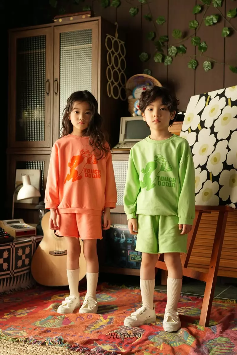 Hodoo - Korean Children Fashion - #designkidswear - Touch Down Top Bottom Set - 2
