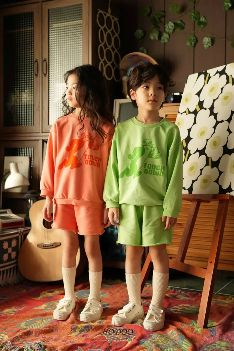 Hodoo - Korean Children Fashion - #discoveringself - Touch Down Top Bottom Set - 3
