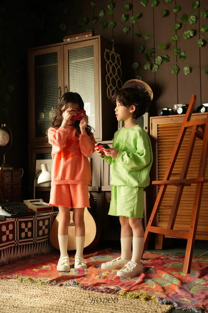 Hodoo - Korean Children Fashion - #kidsshorts - Touch Down Top Bottom Set - 5