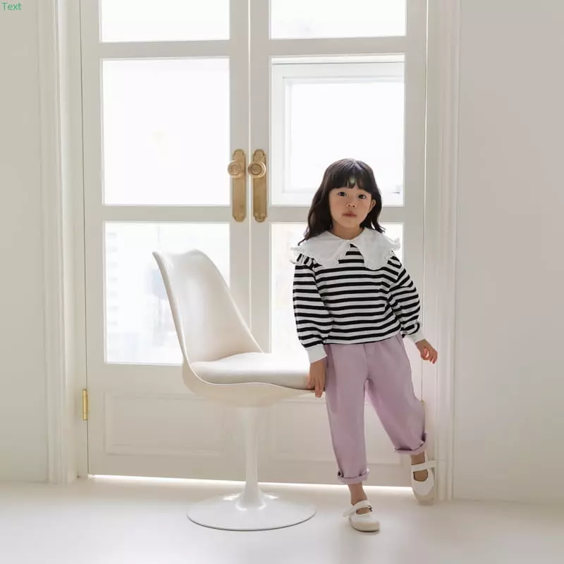 Honeybee - Korean Children Fashion - #Kfashion4kids - Stripes Collar Frill Tee - 8