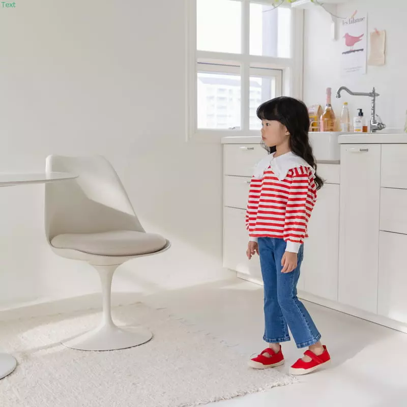 Honeybee - Korean Children Fashion - #discoveringself - Stripes Collar Frill Tee - 4