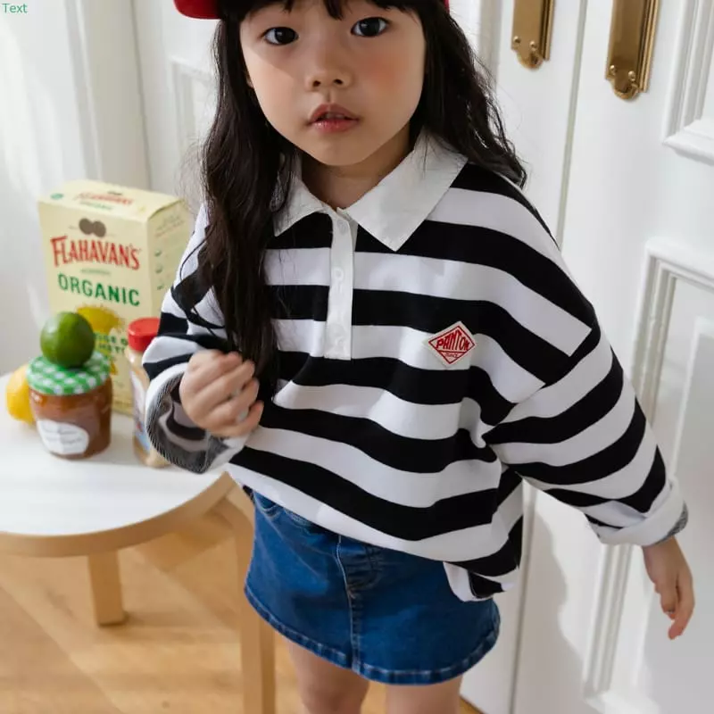 Honeybee - Korean Children Fashion - #kidzfashiontrend - Stripes Collar Tee - 8