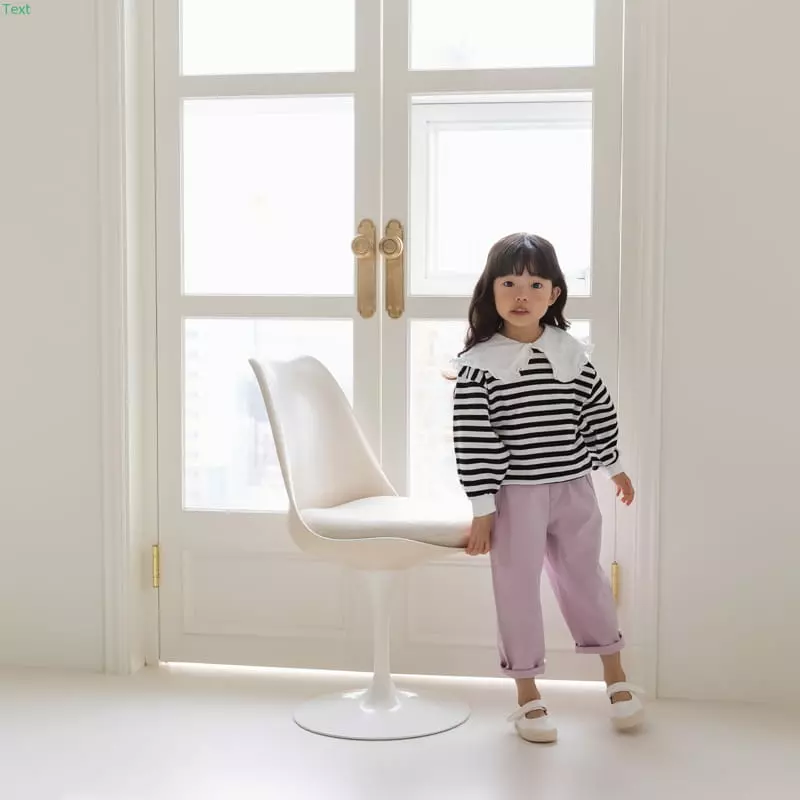 Honeybee - Korean Children Fashion - #littlefashionista - Stripes Collar Frill Tee - 9