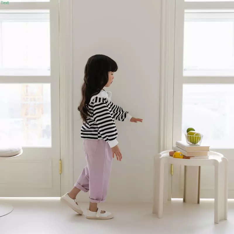 Honeybee - Korean Children Fashion - #magicofchildhood - Stripes Collar Frill Tee - 10