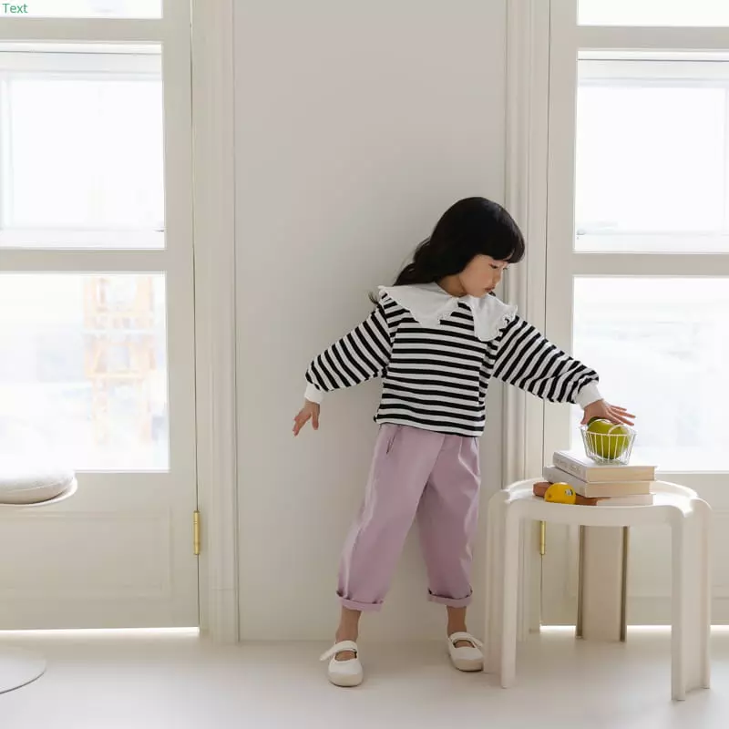 Honeybee - Korean Children Fashion - #minifashionista - Stripes Collar Frill Tee - 11