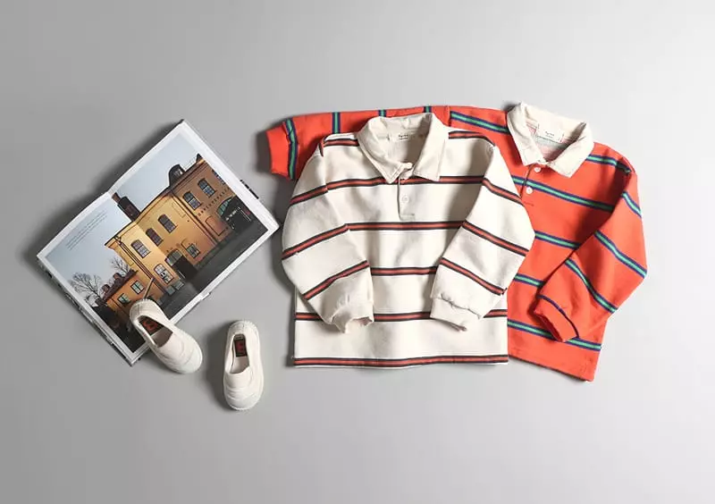 Hyvaa - Korean Children Fashion - #childrensboutique - Unique Stripes Collar Tee