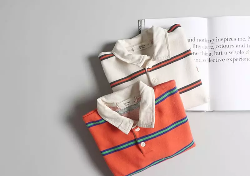 Hyvaa - Korean Children Fashion - #discoveringself - Unique Stripes Collar Tee - 3