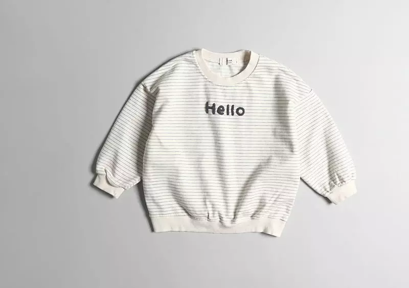 Hyvaa - Korean Children Fashion - #kidzfashiontrend - Hellow Stripes Sweatshirt - 2