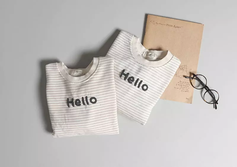 Hyvaa - Korean Children Fashion - #stylishchildhood - Hellow Stripes Sweatshirt - 10