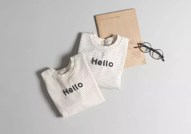 Hyvaa - Korean Children Fashion - #toddlerclothing - Hellow Stripes Sweatshirt - 9