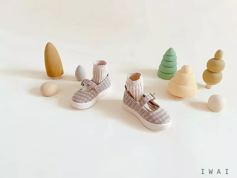 IWAI - Korean Children Fashion - #designkidswear - IW942 Love Check Flats - 3