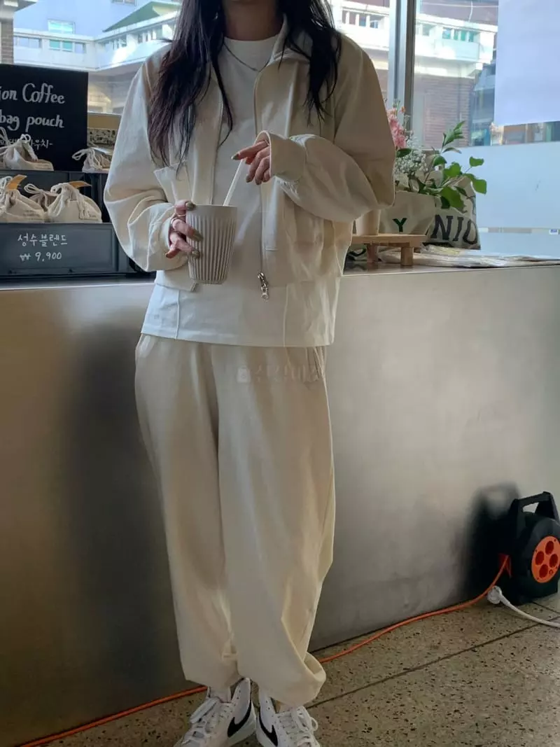 Icon - Korean Women Fashion - #momslook - French Zip-up Swatshirt