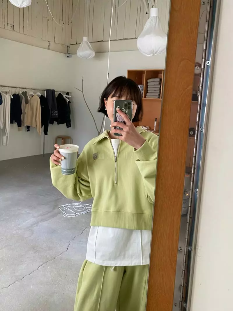 Icon - Korean Women Fashion - #shopsmall - Camping Half Zipper Sweatshirt - 4