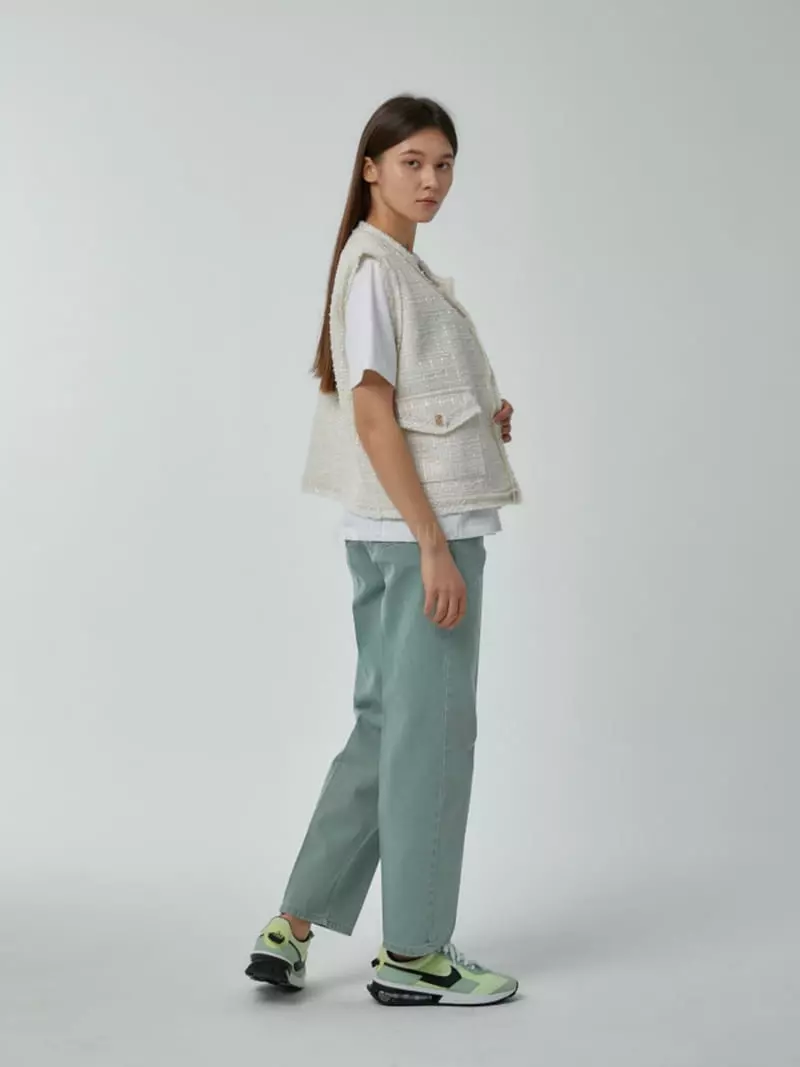 Ifuhouse - Korean Women Fashion - #momslook - Jennie Tweed Vest - 3