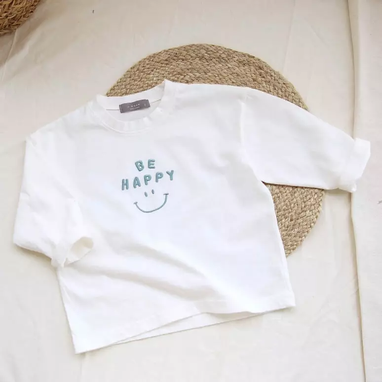 J-Room - Korean Children Fashion - #childofig - Happy Embroidery Tee - 10