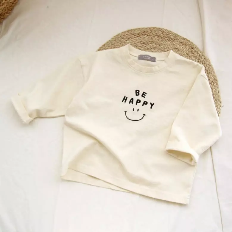 J-Room - Korean Children Fashion - #childrensboutique - Happy Embroidery Tee - 11