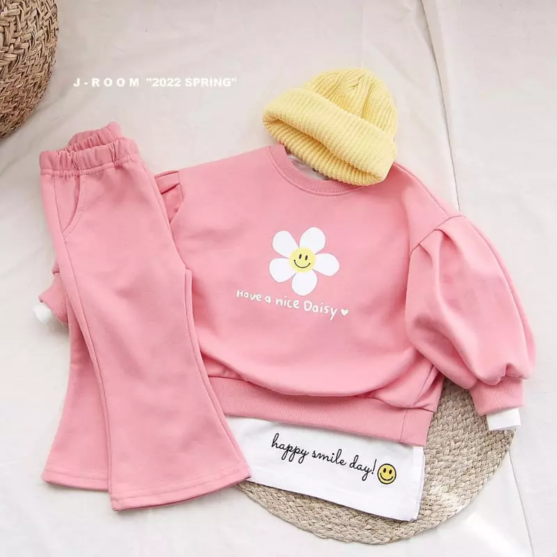 J-Room - Korean Children Fashion - #childrensboutique - Flower Bootscut Top Bottom Set