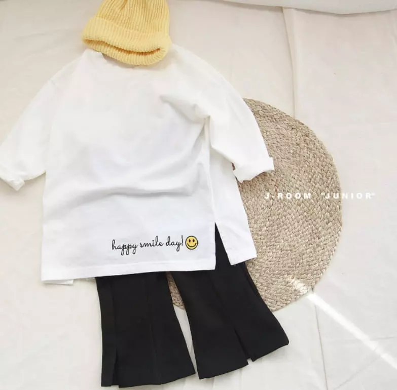 J-Room - Korean Children Fashion - #discoveringself - Embroidery Slit Tee Stirpes - 5