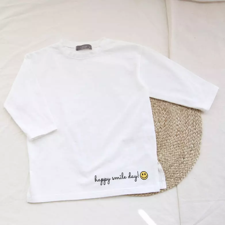 J-Room - Korean Children Fashion - #kidzfashiontrend - Embroidery Slit Tee Stirpes - 9