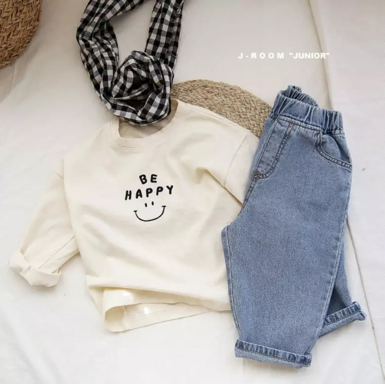 J-Room - Korean Children Fashion - #littlefashionista - Happy Embroidery Tee - 3