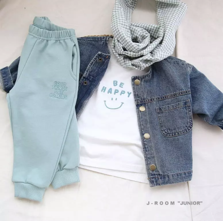 J-Room - Korean Children Fashion - #littlefashionista - Happy Embroidery Tee - 4