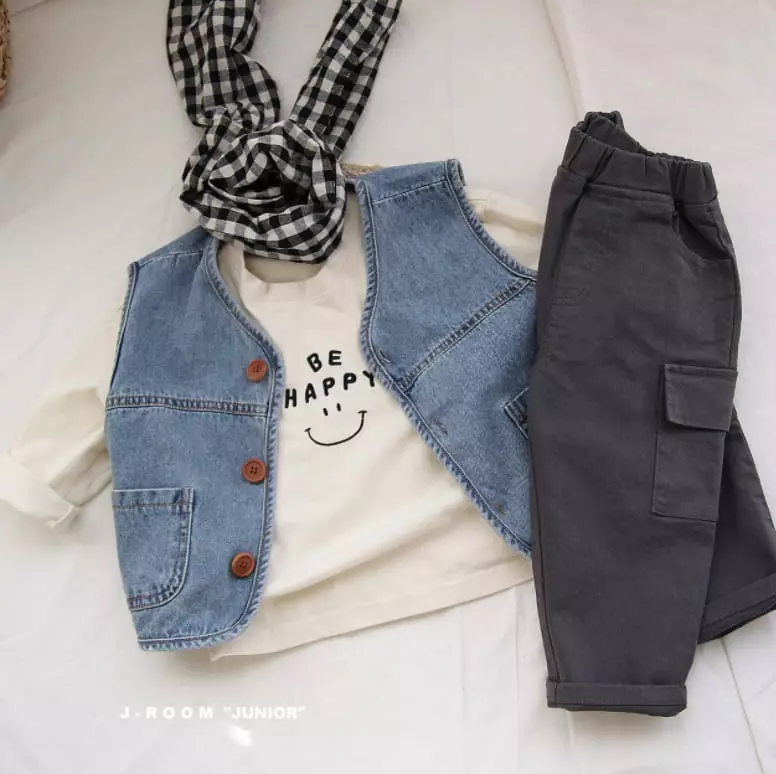 J-Room - Korean Children Fashion - #minifashionista - Happy Embroidery Tee - 5