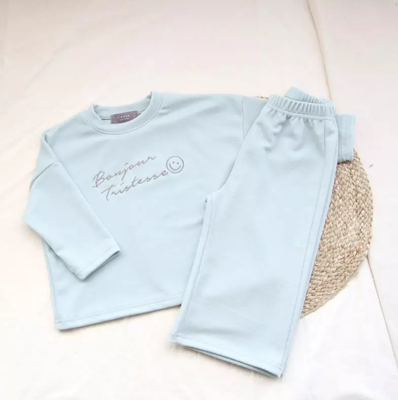 J-Room - Korean Children Fashion - #minifashionista - Paper Embroidery Top Bottom Set - 2